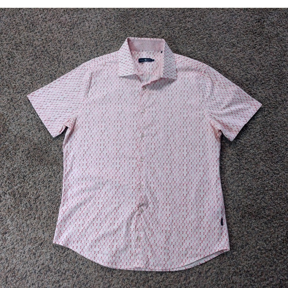 Stone Rose Shirt Mens L White Flamingo FLASSW03-100 Short Sleeve Button Down